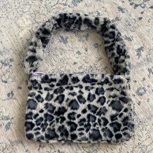 fuzzy animal print purse